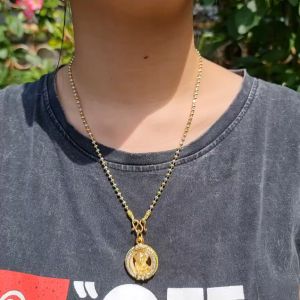 สร้อยคอ เม็ดมะยม2กษัตริย์เงินทองหนัก1บาท ขนาดยาว 18 นิ้ว ไม่ลอกไม่ดำ ใส่ได้ตลอด ชุบโดยเทคโนโลยีนาโนแบบใหม่ล่าสุด(ไม่รวมจี้)