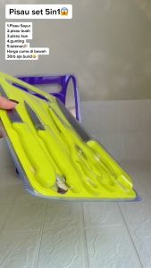 Pisau Dapur Set 5 In 1 Bahan Stainless Steel Anti Karat Perlengkapan Dapur Rumah Tangga Import Daging Buah Sayur gunting talenan Kitchen Knife Set bisa cod gratis ongkr