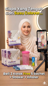 Colever Susu Kolostrum Tinggi IGG UHT Milk Powder - 3 Box - RM270 - Ready Stock - Free Shaker & Inhaler