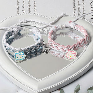 Cartoon Hello Kitty Couple Bracelet Original Design Xiaohongshu Best Selling Girlfriends Gift Woven Fresh Bracelet Good-looking