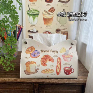 Luxury Leather Tissue Box Car Interior Creative Toilet Paper Holder Home Decorative Accessories Small Niche Style Paper Towel Box