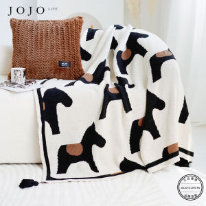 Nordic Style Simple Sofa Cover Blanket Warm Knitted Polyester Fiber Home Living Room Blanket Soft Cozy All Seasons Blanket