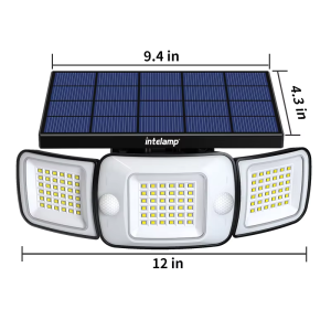 intelamp Super Bright Solar Lights Outdoor 3 Modes Motion Sensor Wall Lamp Waterproof Street Light For Garden Yard Path Garage