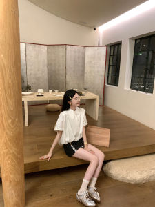 Áo Sơ Mi Tay Ngắn Cổ Búp Bê Dáng Rộng Mùa Hè Thiết Kế Nhỏ Gọn Cho Nữ Chất Liệu Cotton Thoáng Khí Cài Nút