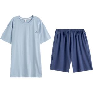 MiiOW | ชุดนอนผู้ชายผ้าฝ้ายแท้แขนสั้น 5 ชิ้น คอกลม ลำลอง ใส่สบาย ฤดูร้อน 2025 ชุดนอนผ้าฝ้ายระบายอากาศได้ดี ทรงหลวม