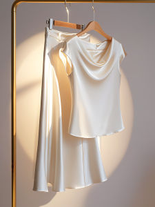 Summer Fashion Set High-End Sensation Small Fragrance Style Personality Top Peach Color Half-length Skirt Salt System Maturity Two-piece Set