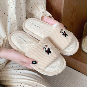 Dép Nữ Dễ Thương Ấm Áp Chống Trượt Mùa Thu Đông Mũi Thon Nhún Nhún Đế PVC Đế Dày 15-35cm Dép Cotton Thoải Mái