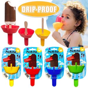 New Drip-Proof Popsicle Rack Spill Proof Ice Guard Holder Pop No Drop Kids Handheld Ice Cream Holders Anti-drip Popsicles Tray