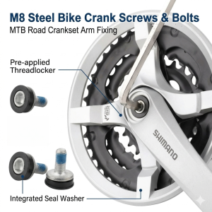 M8 Steel Bike Crank Screws Hex Socket Bicycle Bottom Bracket Axle Bolts MTB Road Crankset Arm Fixing Bolt Cycling Parts