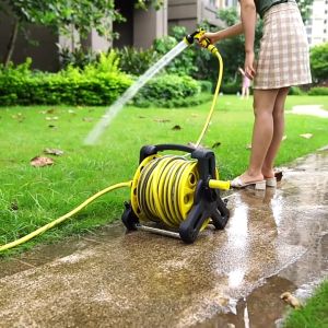 Stackable Garden Hose Reel Water Pipe High Pressure Car Clean Gun Tool Garden Watering Sprinkler Nozzle Sprayer Set 10m/15m/20m/25m/30m/35m