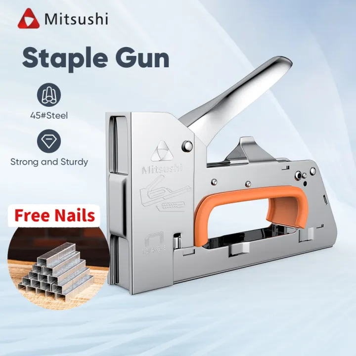 [Free 2400pcs nails] Mitsushi staple gun tacker Heavy Duty Gun Tacker ...