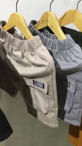 Celana Jeans Denim Pendek Polos Anak Laki Laki Cowok 1-5 Tahun Saku Depan Belakang Aktif Lentur Navy