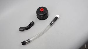Racing Fuel Jug Hose with 2 Anti-leakage Iron Hoop Fuels Filler Hose with Fuel Tank Cap Replacement Hose Bender Kit