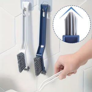 Three-In-One Crevice Brush Bathroom Floor Crevice Brush Corner Long-Handled Hard-Bristled Cleaning Brush Without Dead Corners