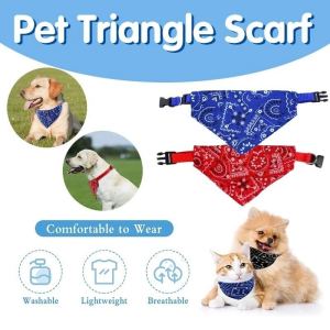 Pet Bandana Scarf Washable Cat Dog Triangle Bibs Kerchief Adjustable Dog Saliva Towel Pet Costume