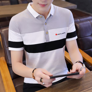 Mens Short Sleeve Polo Shirt Half Sleeve Turn-down Collar Color Block Trendy Youth T-shirt Summer Fashion Urban Fit Cotton Polyester Blend