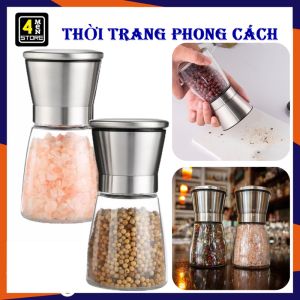 Lọ Xay Tiêu Cầm Tay Thủy Tinh Nắp Inox Cao Cấp - Cối Xay Tiêu Lưỡi Siêu Bén Nắp Chắc Chắc Tiện Dụng - Dụng Cụ Xay Tiêu Xay Hạt Đa Năng Cầm Tay - Máy Xay Tiêu Mini Đa Năng Hũ Xay TiêuBbình Đựng Hạt Tiêu