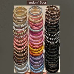 Random 16/56Pcs Womens Multi-Color High-Elasticity Thick Hair Band Suitable for Daily Use