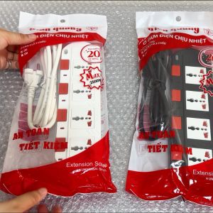 Ổ cắm điện đa năng Điện Quang ĐQ ESK 2B. SM740SL (4 lỗ 3 chấu dây 2 mét màu Đen Trắng Đỏ) công suất 2500W tự ngắt khi quá tải BH 12 tháng