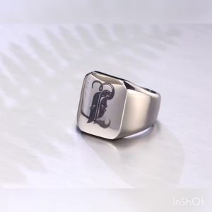 Vnox Retro Initials Signet Ring for Men 18mm Bulky Heavy Stamp Male Band Stainless Steel Letters Custom Jewelry Gift for Him