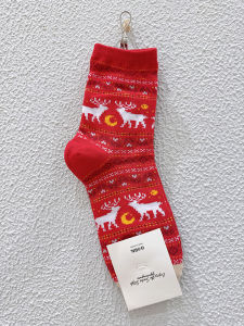 Red Cotton Socks for Women Mid-Calf Absorb Sweat Four Seasons Dongdaemun Birth Year Ggorangnae Shorties Ndw8055