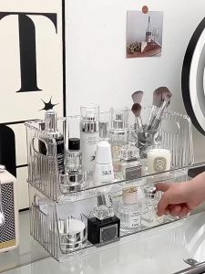 Stackable Table Organiser Cosmetic Organiser Makeup Organizer Desktop Shelf Bathroom Kitchen Box