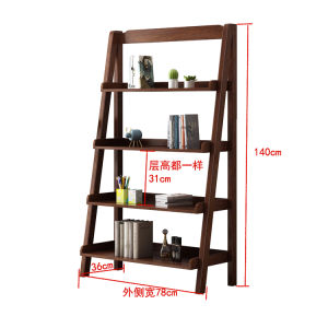 Nordic Full Solid Wood Trapezoidal Shelf Simple Bedroom Bookcase Multi-layer Home Living Room Floor Ladder Rack Storage Rack