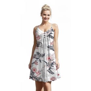 Jumeast Hibiscus Pattern Women Fashion Button Sling Dress Ink Painting 3D Printed Beach Elegant Skirt Tropical Style Hawaiian Casual Clothing