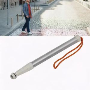 Blind Reflective Cane 1.28m Telescopic Blind Cane Lanyard Shockproof Portable with Storage Bag for Visually Impaired People