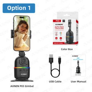 AXNEN | AXNEN AI P03 Smart Gimbal 360 Auto Face Tracking All-in-one Rotation for Smartphone / Cameras / Action Cam Video Vlog Recording