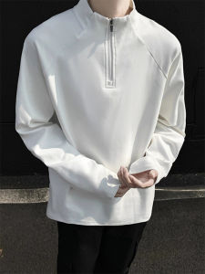 Áo Nỉ Nam American Half Zipper Autumn Winter 2025 New High Loose Cool Velvet Base Shirt Trendy Casual Long Sleeve Thermal