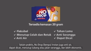 (per 3 biji) NO DROP Dempul Instant Penambal Lubang / Celah /  Retakan / Tembok /  Lubang AC / Sealant instan serbaguna AVIAN BRAND