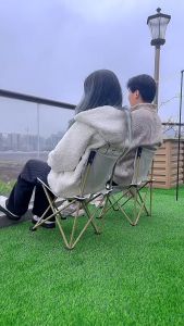 เครื่องแม่นยำ Foldable Chair ท่ออลูมิเนียมหนา รับน้ำหนัก 200กก สีดำ ขาว