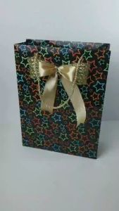 Paperbag Christmas Colorful Star Uk 26x10x35cm