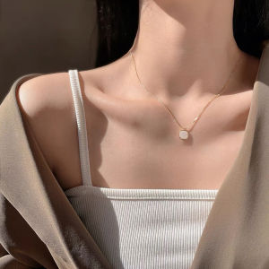 [ILOVEDIY] Gold Square Shell Necklace For Women Simple Design Clavicle Chain Fashion Jewelry Accessories
