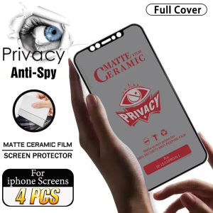 4-2Pcs Matte Ceramic Privacy Film For iPhone 16 15 14 13 Pro Max Anti-Spy Screen Protector 12 11 iphone14 Plus 8 6 X R XS XR SE