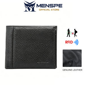 MENSPE Fashion Short Wallet RFID Anti Theft Brush Retro Wallet Business Wallet Genunie Leather Wallet Multi-Card Position Wallets Travel Purses Zipper Coin Pouch ID Credit Cards Holders