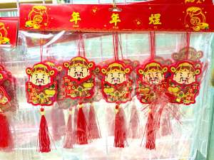 Set 5 liễn treo mai đào trang trí Lễ Tết