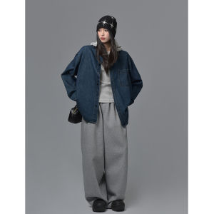 Classic Washed Denim Casual Loose Commute Shirt Womens Spring Season SIXI Four Happiness Home Original Color Water Washed Jeans Shirt