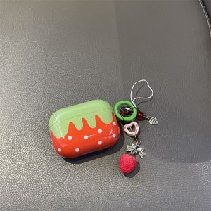 Cute Strawberry Wireless Bluetooth Earphone Protective Case Compatible with Airpods pro 1st 2nd 3rd Generation Hard Shell TPU