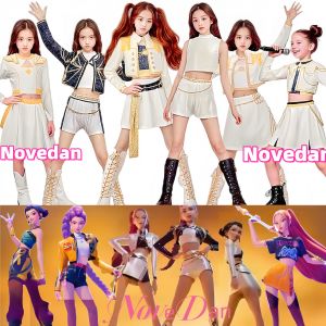 New 2025 Anime Huntrix Zoey Mira Rumi Cosplay Costume Kids Baby Girls White Black Golden KPDH KDPop Halloween Outfit