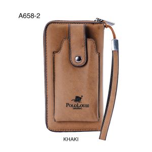 Original Polo Louie Men Leather Long Zip Wallet Phone Purse Card Holder Handcarry Clutches