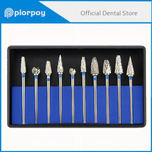 10 pcs/box Dental HP Tungsten Carbide Cutter KIT Dental Dentistry Burs Cutting Drills Tungsten Steel Dentist Lab Material Steel