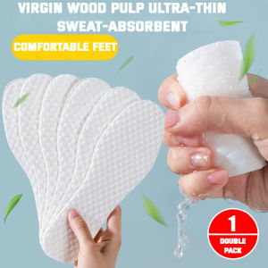 New 1/5/10 Pair/sets Disposable Insoles Nature Wood Pulp Insoles Men and Women Thin Breathable Sweat Soft Comfortable Shoe Pad
