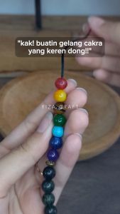 THE BALANCE Gelang 7 Cakra Aura Pengasihan Spiritual mix Batu Giok Hitam Black Jade ASLI Alam Original