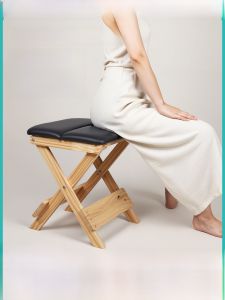 Zen Soft Folding Chair New Real Wood Sports Pilates Yoga Bench Practice Petal Mat Zen Soft Chair Home Fitness Equipment