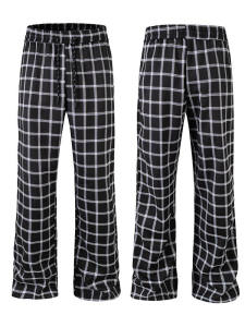 Blue Checked Slimming Casual Pants