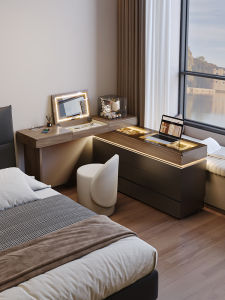 ZUNTONGGE | Luxurious L-shaped Vanity Desk Bedside Cabinet