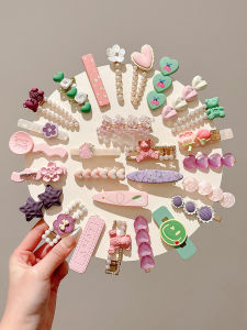 Dopamine Flower Childrens Hair Clips Side Bangs BB Clips Hair Accessories Non-Damaging Pink Empress Fashionable New 2025