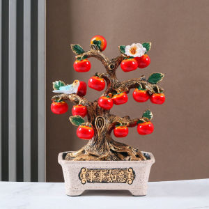 Peach Tree Ornament Moving New Home Living Room TV Cabinet Wine Cabinet Desktop Decorations Gift for Friends Resin Craft